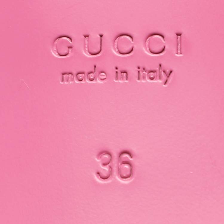 Pre Owned Gucci Pink interlocking G Canvas Flat Slides Size 36