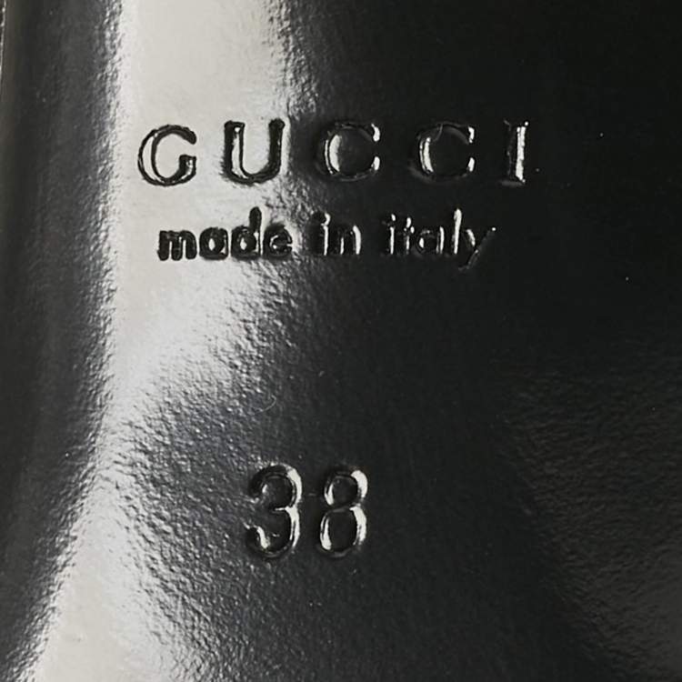 Pre Owned Gucci Black Leather Horsebit Slingback Pumps Size 38