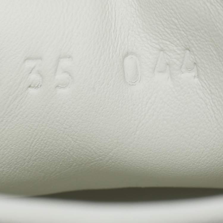Pre Owned Gucci White Perforated Interlocking G Leather Ace Sneakers Size 35