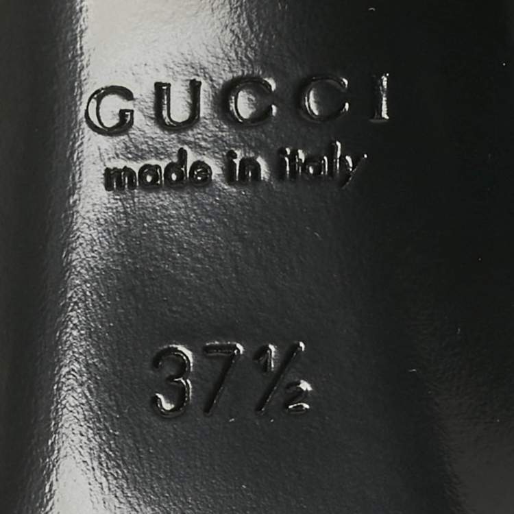 Pre Owned Gucci Black Leather Horsebit Slingback Pumps Size 37.5