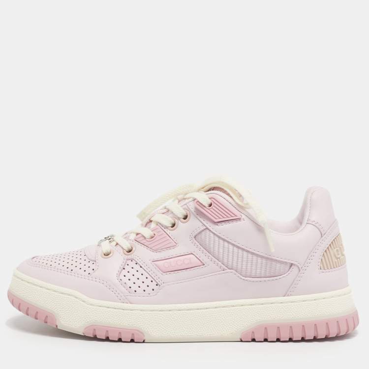 Pre Owned Gucci Pink Leather Jones Sneakers Size 35