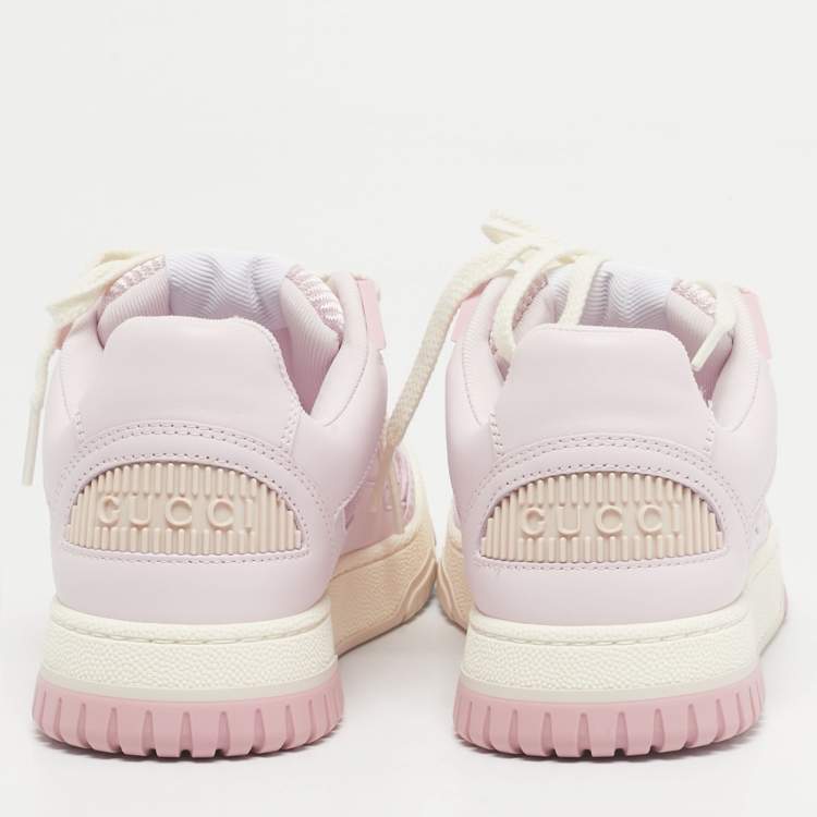 Pre Owned Gucci Pink Leather Jones Sneakers Size 35