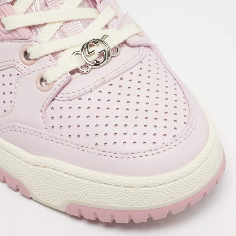 Pre Owned Gucci Pink Leather Jones Sneakers Size 35