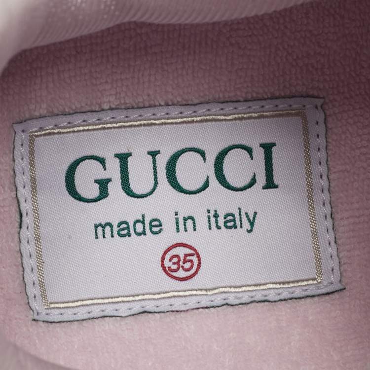 Pre Owned Gucci Pink Leather Jones Sneakers Size 35