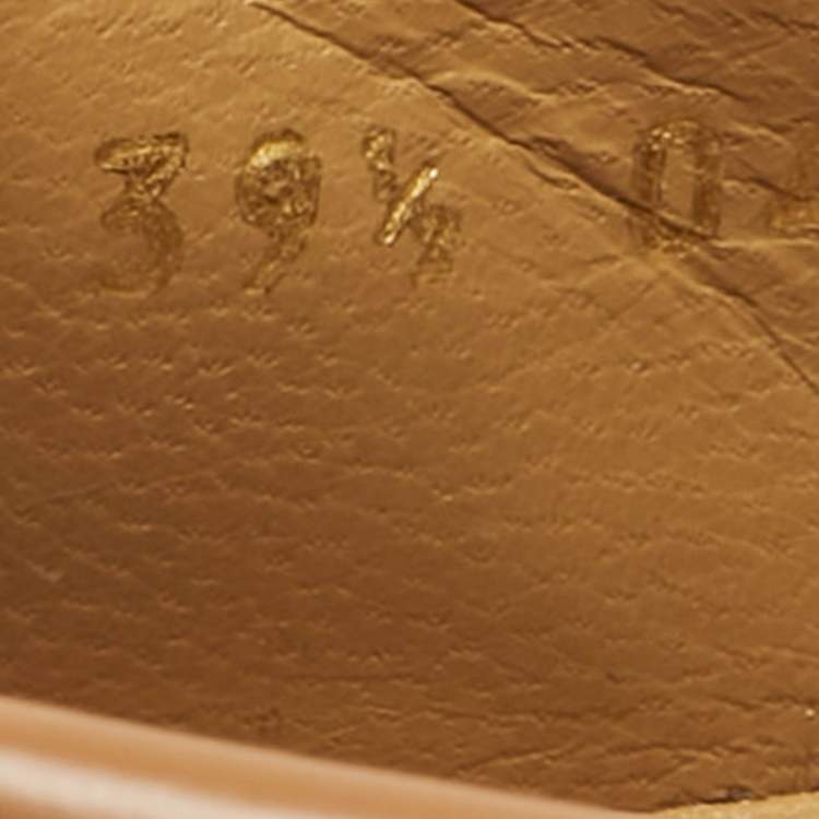 Pre Owned Gucci Beige Coated Canvas and Leather Horsebit GG Canvas Platform Loafers Size 39.5