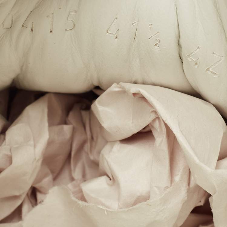 Pre Owned Gucci White Perforated Leather GG Chunky B Sneakers Size 41.5