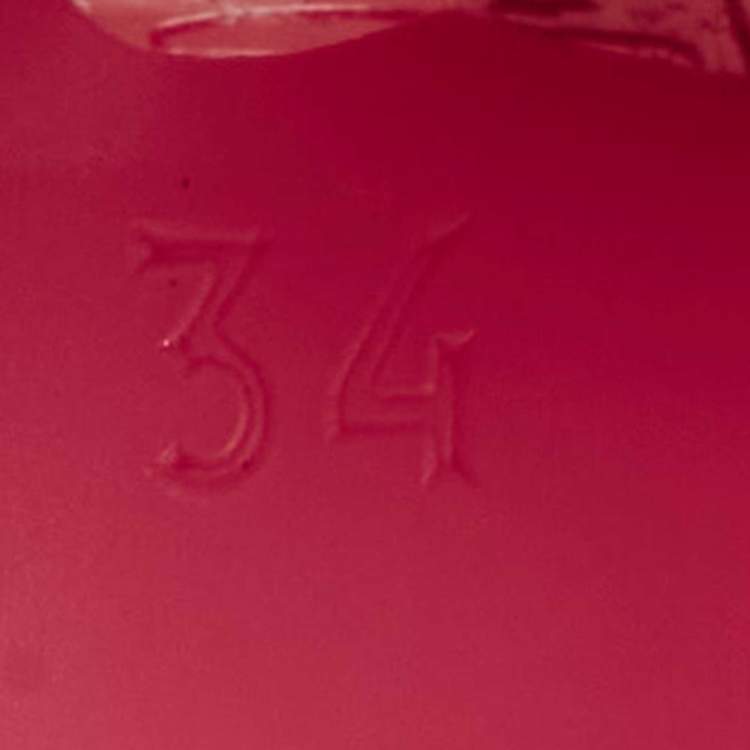 Pre Owned Gucci Pink GG Laser Cut Rubber Pool Slides Size 34