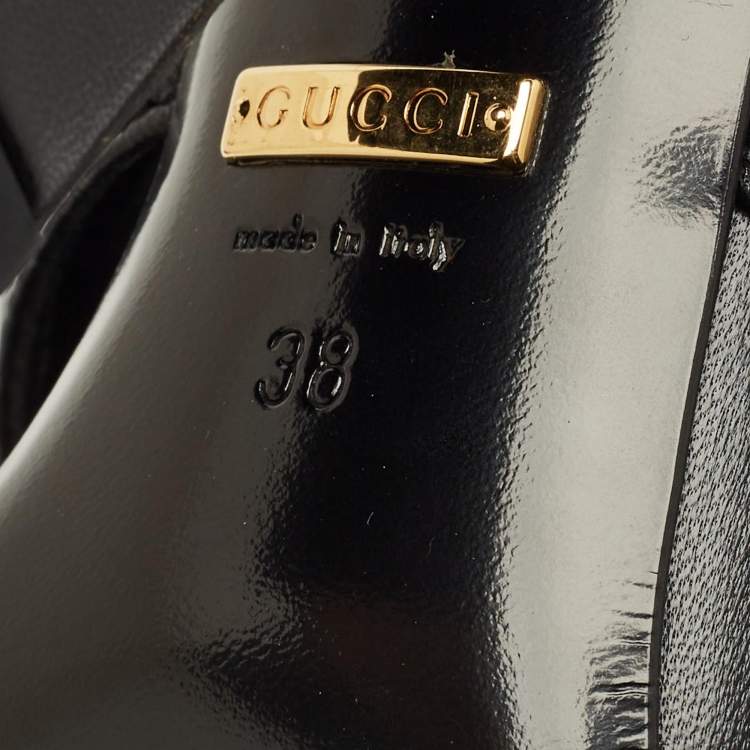 Pre Owned Gucci Black Quilted Leather Webby Slide Sandals Size 38