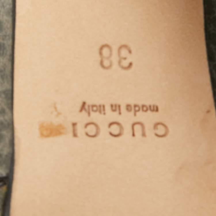 Pre Owned Gucci Size 38 Grey Leather Bamboo Tassel Ankle Length Boots