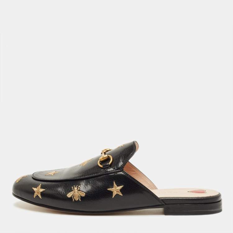 مملوكة مسبقًا Gucci Princetown Size 39 Black Leather Mules