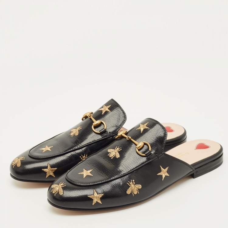 مملوكة مسبقًا Gucci Princetown Size 39 Black Leather Mules