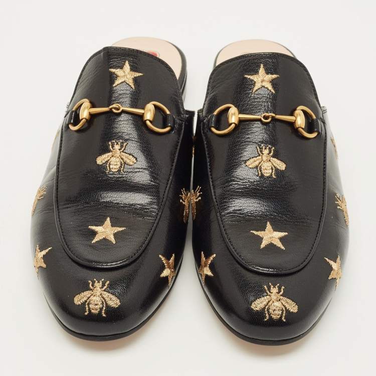 مملوكة مسبقًا Gucci Princetown Size 39 Black Leather Mules