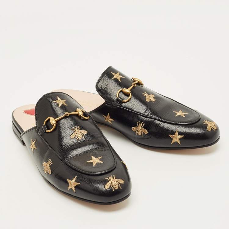 مملوكة مسبقًا Gucci Princetown Size 39 Black Leather Mules
