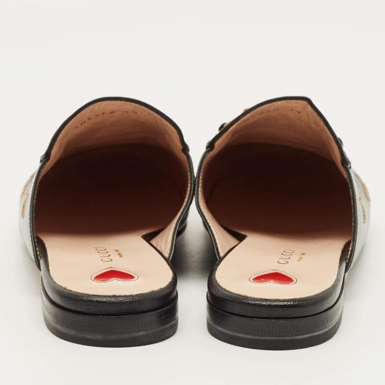 مملوكة مسبقًا Gucci Princetown Size 39 Black Leather Mules