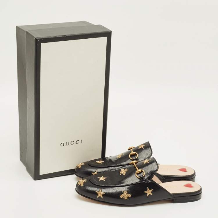 مملوكة مسبقًا Gucci Princetown Size 39 Black Leather Mules