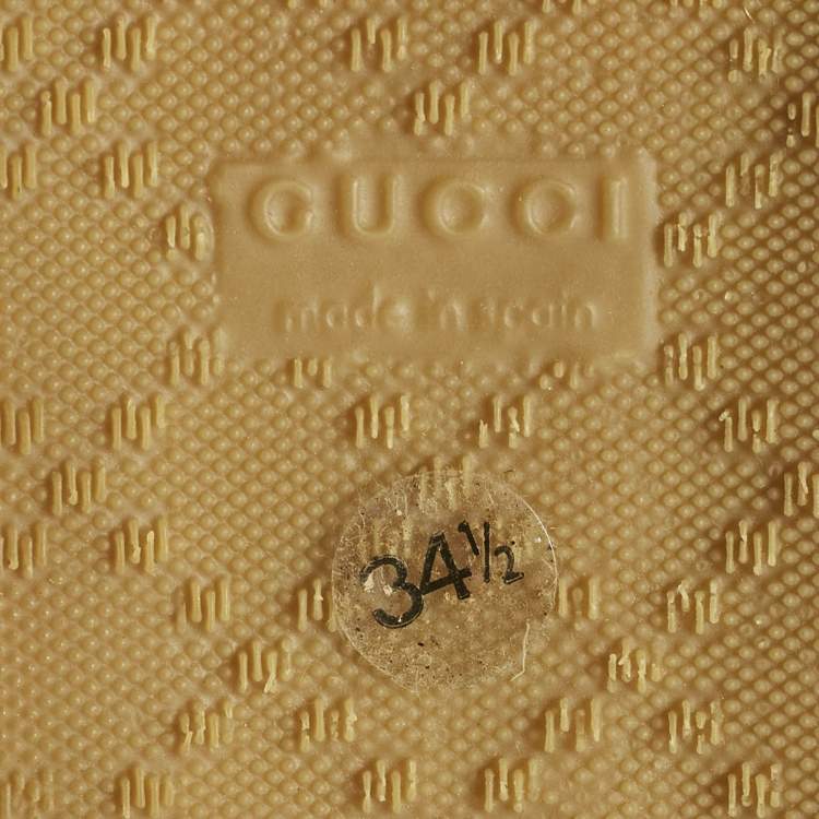 Pre Owned Gucci GG Size 34.5 Pink Canvas Espadrille Flats