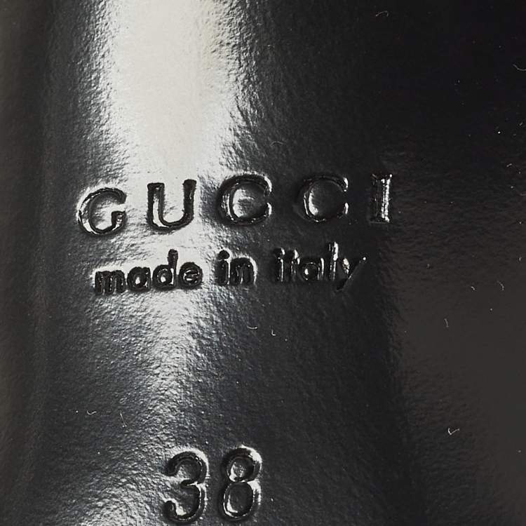 Pre Owned Gucci Werin Size 38 Black Leather Slingback Pumps