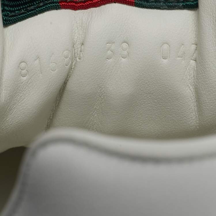 Pre Owned حذاء رياضي غوتشي منخفظ من أعلى مقاس 38 نسيج معالج لايت طباعة جي جي أبيض