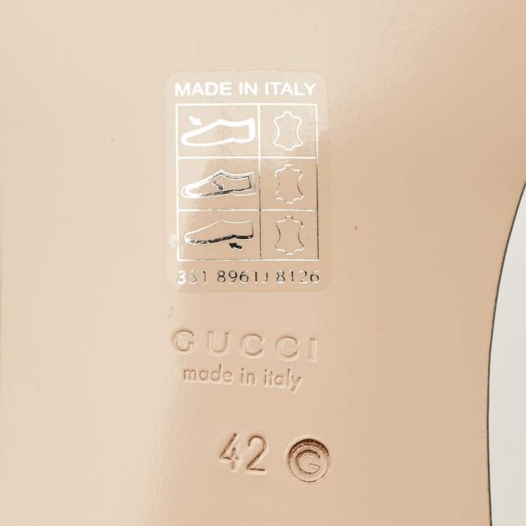 Pre Owned Gucci Interlocking G Size 42 Orange Leather Flat Slides