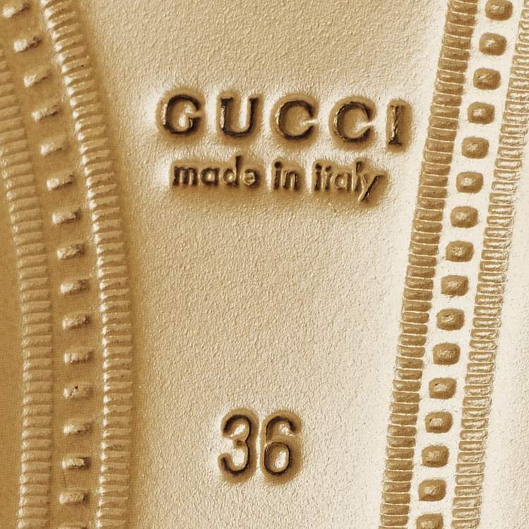 Pre Owned Gucci Jordaan Size 36 Beige/Navy Blue GG Canvas and Leather Loafers