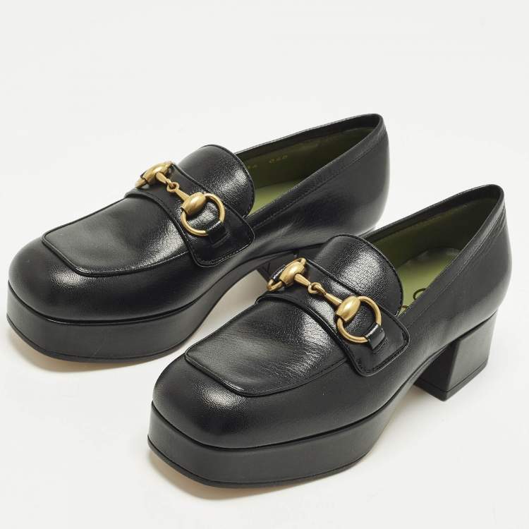 Pre Owned Gucci Horsebit Size Black Leather Loafers