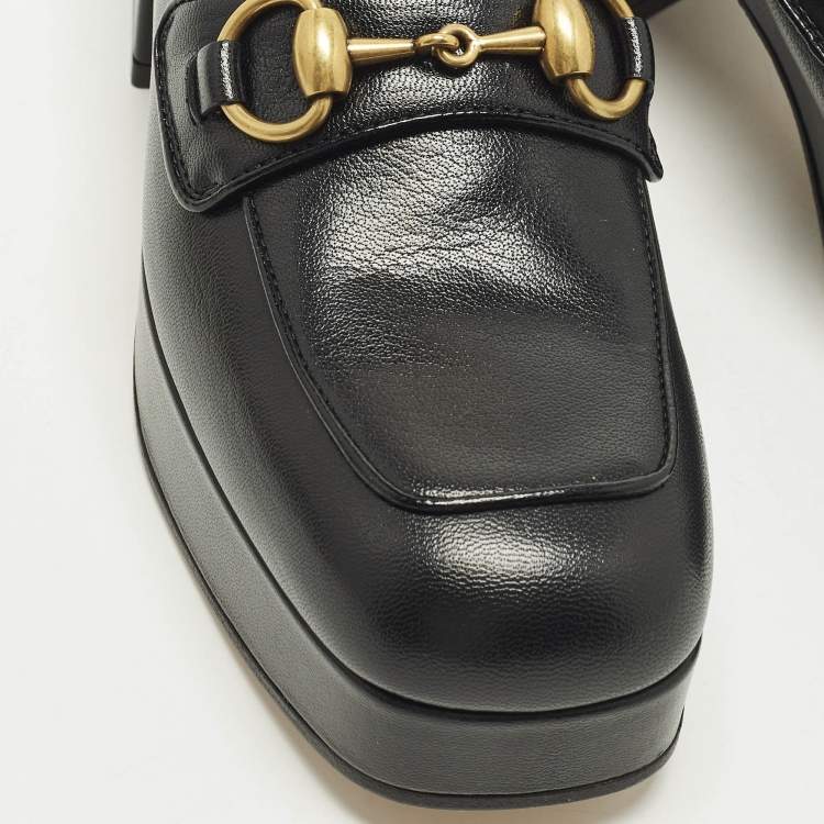Pre Owned Gucci Horsebit Size Black Leather Loafers