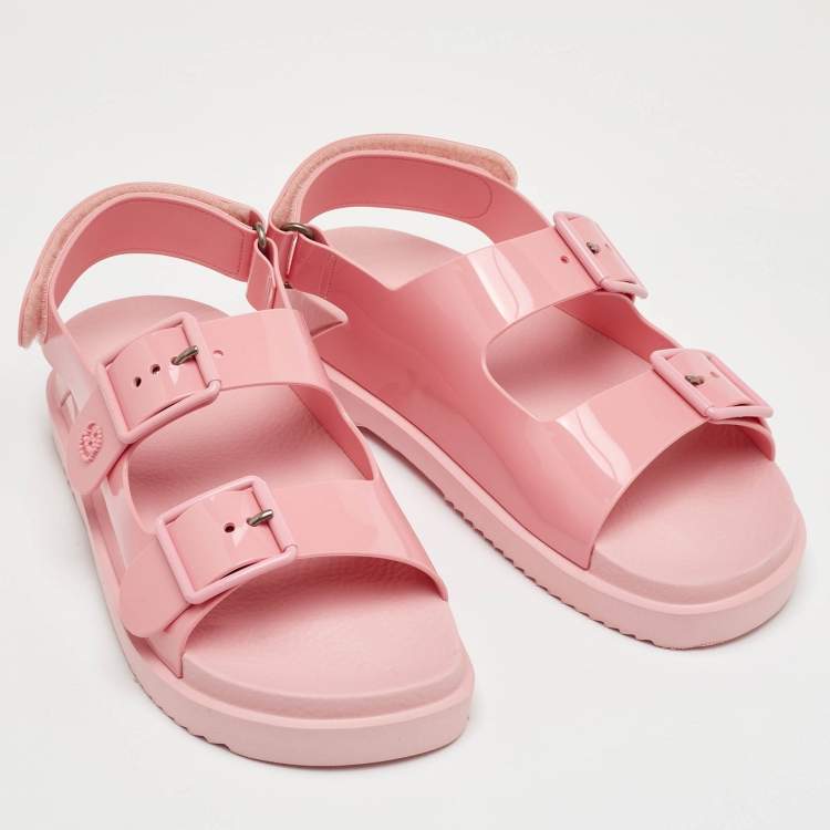 مملوكة مسبقًا Gucci Mini Double G Size 39 Pastel Pink Rubber Flat Sandals