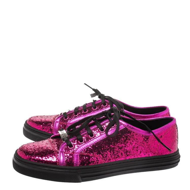 pink gucci glitter sneakers