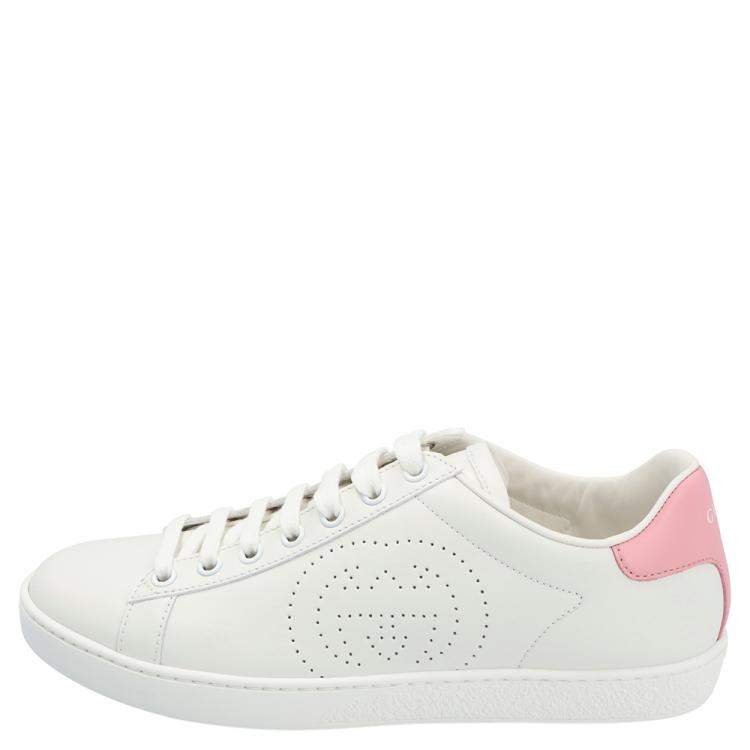 Pre Owned Gucci White Ace Sneakers Size 36.5
