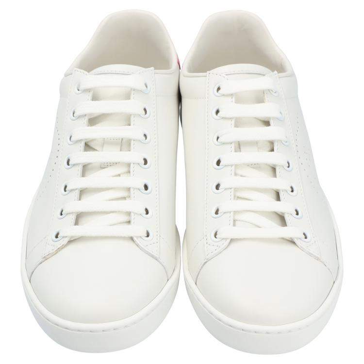 Pre Owned Gucci White Ace Sneakers Size 36.5