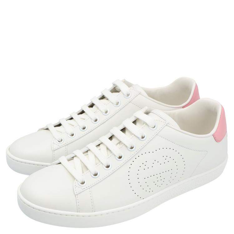 Pre Owned Gucci White Ace Sneakers Size 36.5