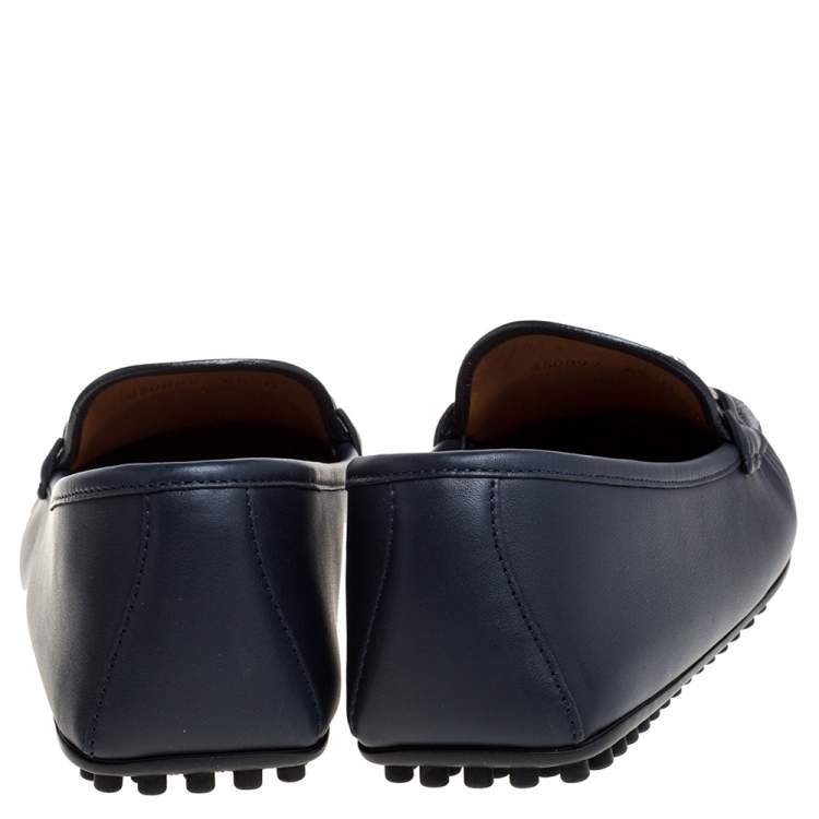 navy gucci loafers women's