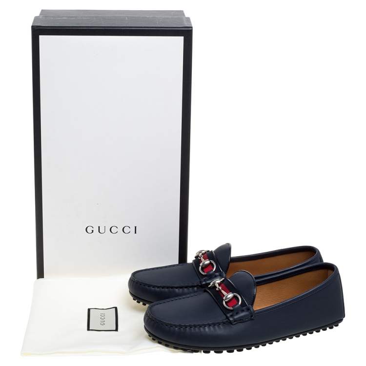 navy gucci loafers women's
