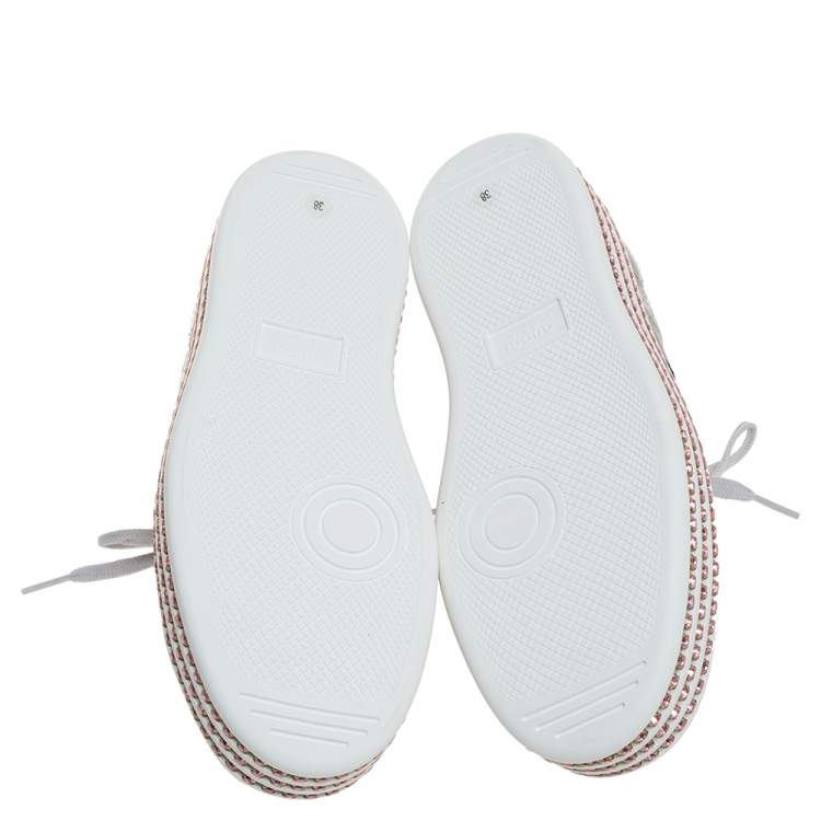 Pre Owned Gucci Silver Quilted Leather And Bee Web Detail New Ace Crystal Embellished Platform Sneakers Size 38
