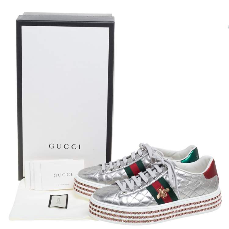 gucci silver platform shoes