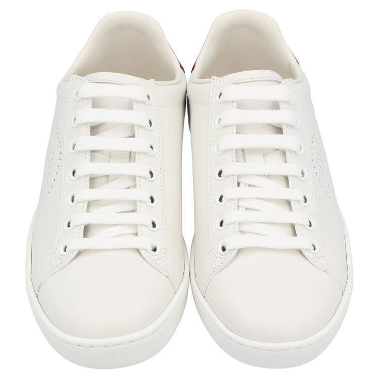 Pre Owned Gucci White Ace Interlocking G Sneakers Size EU 36