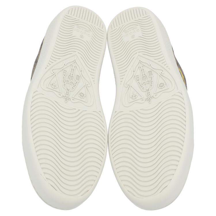 Pre Owned Gucci Beige/Brown GG Canvas Fake/Not Print Ace Sneaker Size EU 36.5