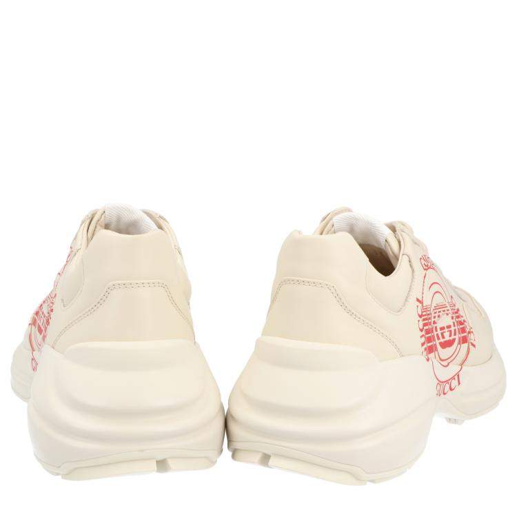 Pre Owned Gucci White Disk Rhyton Sneakers Size 40