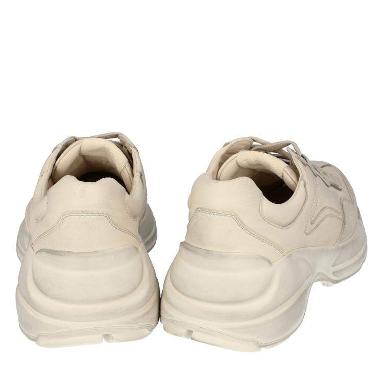 Pre Owned Gucci White/Ivory Distressed Leather Rhyton Sneakers Size 36