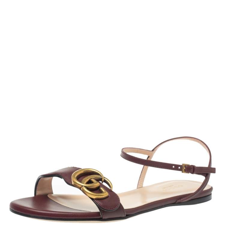 Gucci marmont quarter strap sales flat sandal