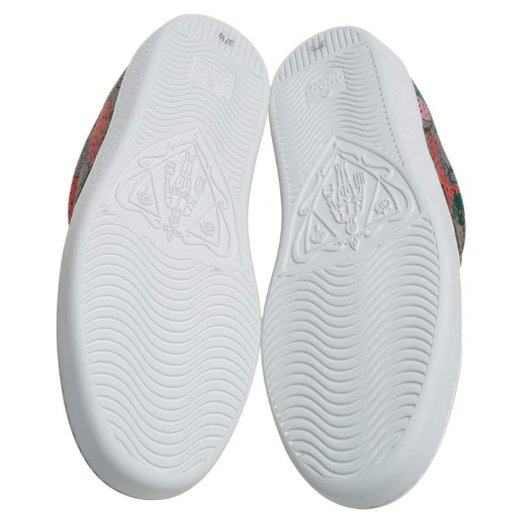 Pre Owned Gucci Mulitcolor GG Supreme Canvas Ace Strawberry Sneakers Size 37.5