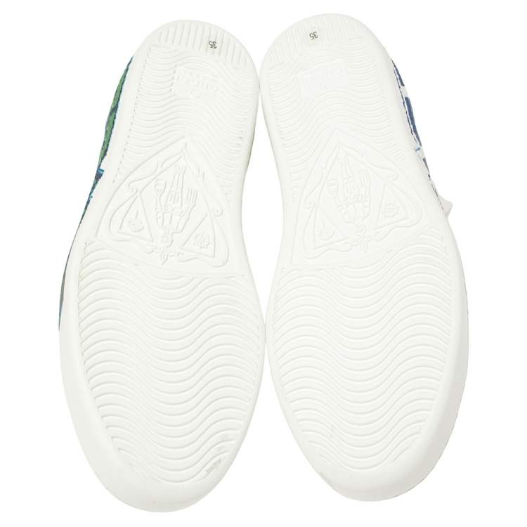 Pre Owned Gucci White Leather Ace Loved Low Top Sneakers Size 35