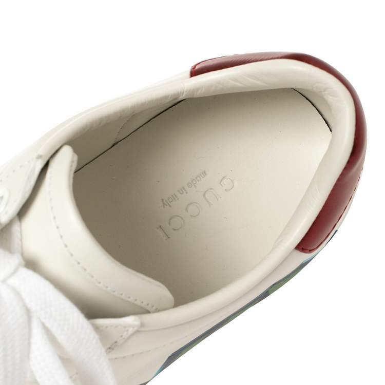 Pre Owned Gucci White Leather Ace Loved Low Top Sneakers Size 35