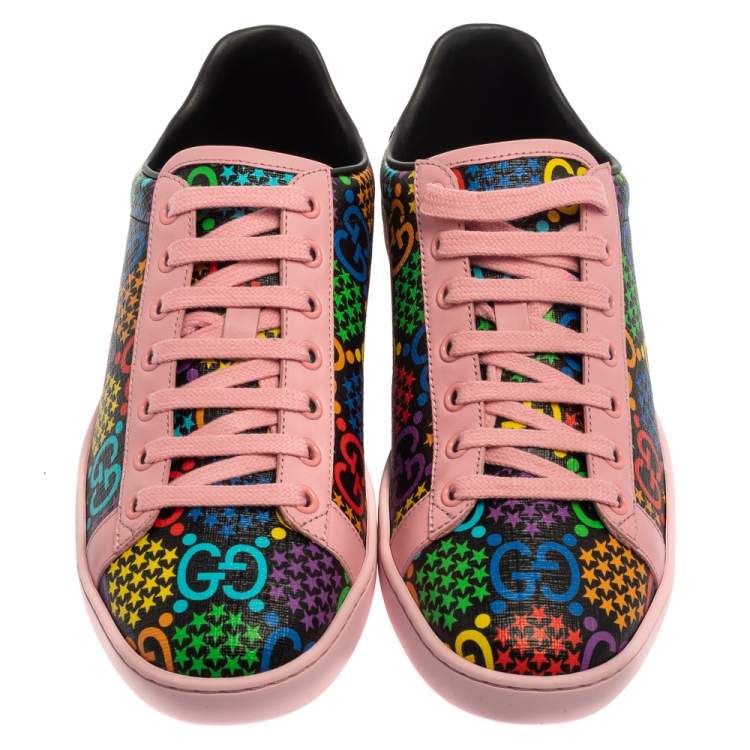 Pre Owned Gucci Multicolor Leather GG Psychedelic Ace Sneakers Size 37.5