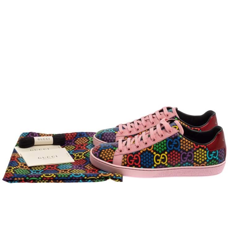 Pre Owned Gucci Multicolor Leather GG Psychedelic Ace Sneakers Size 37.5