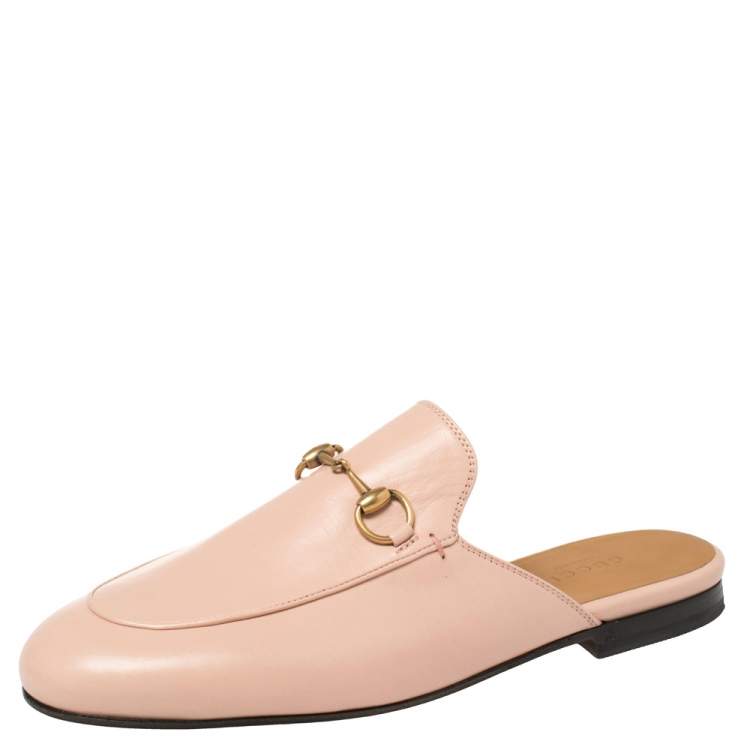 Gucci Pink Leather Princetown Slide Mules Size 37 Gucci | The Luxury Closet