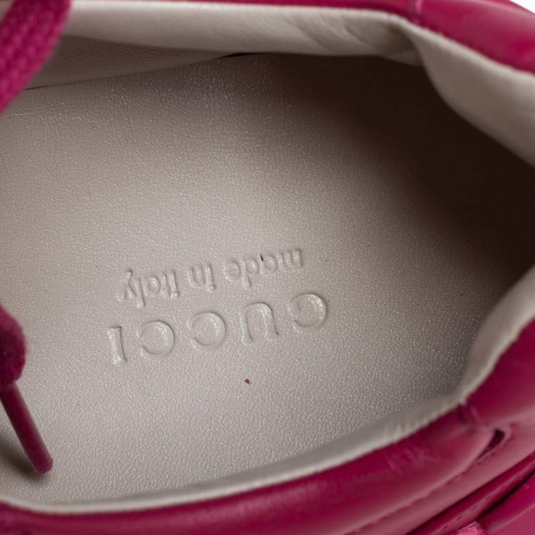 Pre Owned Gucci Pink Leather Rhyton Sneakers Size 40