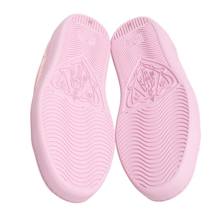Pre Owned Gucci Pink/Purple Leather New Ace Sneakers Size 37