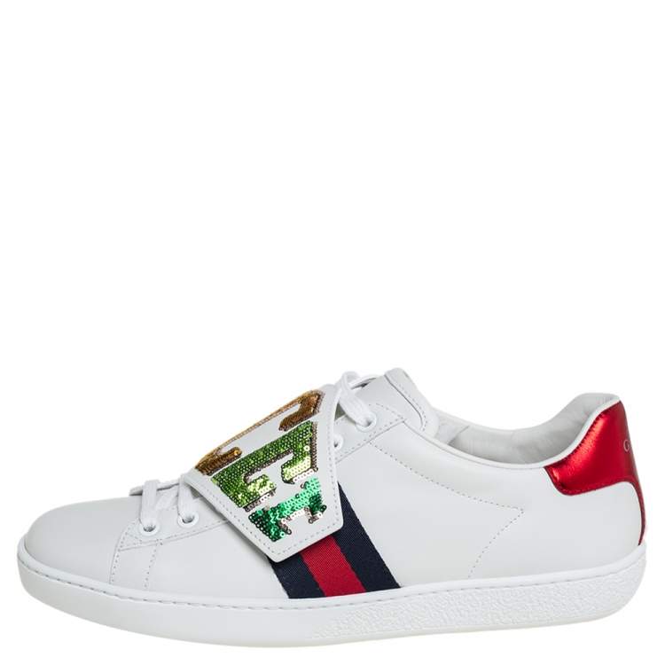 Gucci ace embellished store leather sneakers