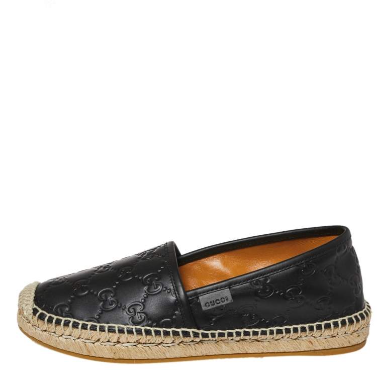 black leather espadrilles flats